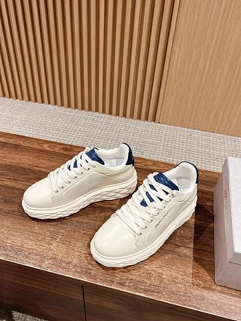 Bagsaaa Jimmy Choo Malbon Diamond Golf/F Latte and Navy Leather Trainers