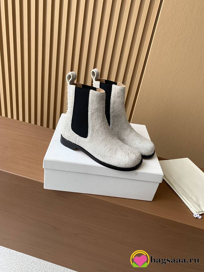 Bagsaaa Loewe Campo Chelsea boot in brushed suede white - 1