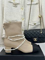 Bagsaaa Chanel Short Boots Beige & Imitation Pearls G45794 - 1