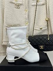 Bagsaaa Chanel Short Boots White & Imitation Pearls G45794 - 1