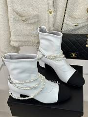 Bagsaaa Chanel Short Boots White & Imitation Pearls G45794 - 3