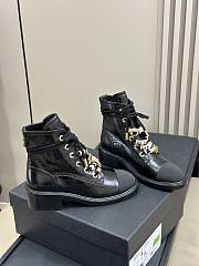 Bagsaaa Chanel Combat Boots Black Calfskin Strass & Metal G45856 - 5