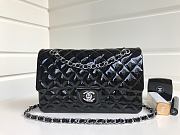 Bagsaaa Chanel Flap Bag Black Patent & Silver Hardware - 25cm - 1