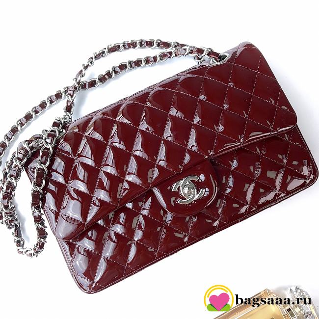 Bagsaaa Chanel Flap Bag Red Patent & Silver Hardware - 25x15x6cm - 1