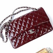 Bagsaaa Chanel Flap Bag Red Patent & Silver Hardware - 25x15x6cm - 1