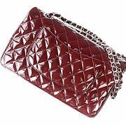 Bagsaaa Chanel Flap Bag Red Patent & Silver Hardware - 25x15x6cm - 2