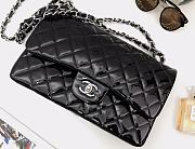 Bagsaaa Chanel Flap Bag Black Patent & Silver Hardware - 30cm - 1