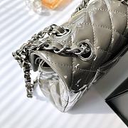 Bagsaaa Chanel Flap Bag Gray Patent & Silver Hardware - 25x15x6cm - 2