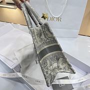 Bagsaaa Dior Small Book Tote Ecru and Gray Toile de Jouy Embroidery - 26.5x21x14 cm - 4