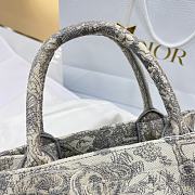 Bagsaaa Dior Small Book Tote Ecru and Gray Toile de Jouy Embroidery - 26.5x21x14 cm - 2