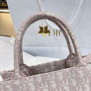 Bagsaaa Dior Small Book Tote Ecru and Pink Dior Oblique Embroidery - 26.5 x 22 x 14 cm - 3