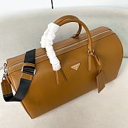 Bagsaaa Prada Saffiano Leather Travel Bag Brown - 50*27.5*25cm  - 3