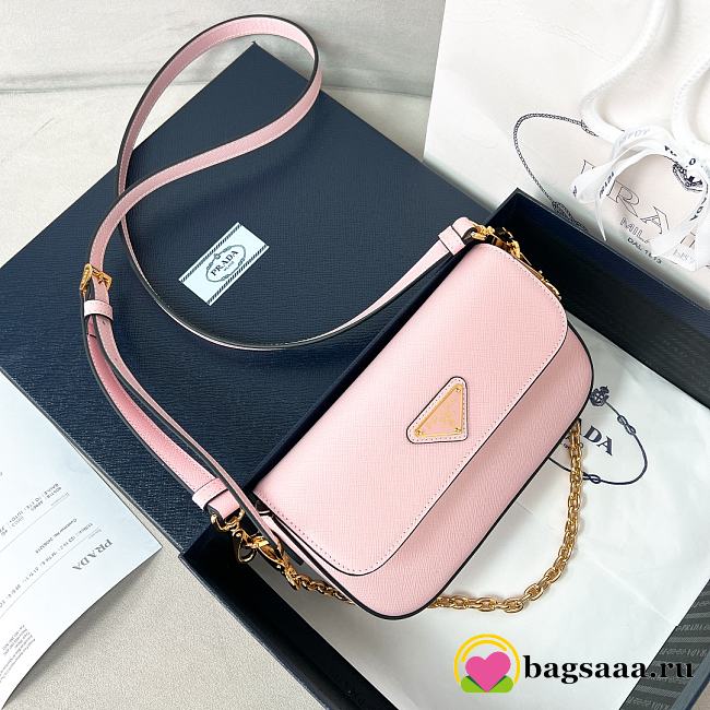 Bagsaaa Prada Saffiano leather mini-bag pink - 20.5*10.5*4 cm - 1