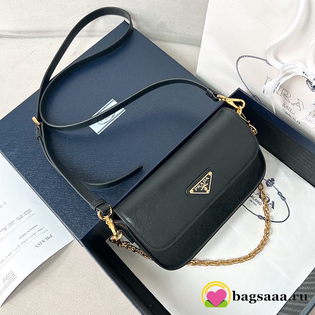 Bagsaaa Prada Saffiano leather mini-bag black - 20.5*10.5*4 cm - 1