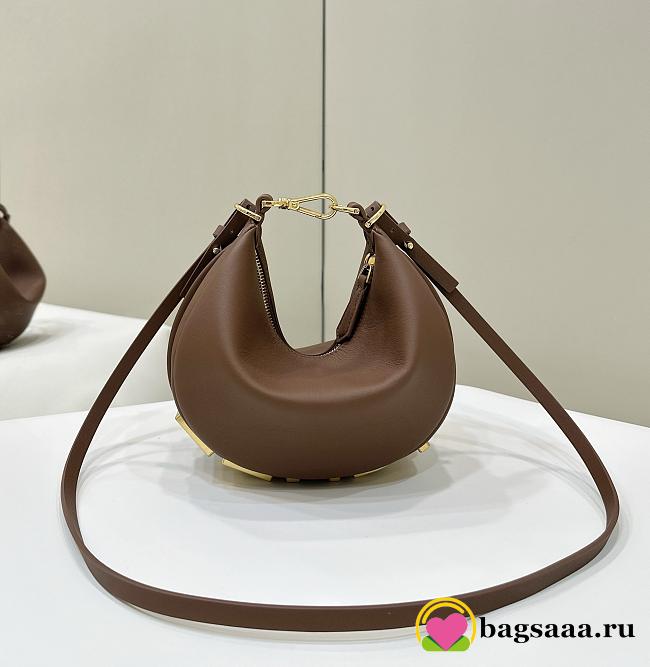 Bagsaaa Fendigraphy Mini brown leather mini bag - 20x7.5x13cm - 1