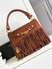 Bagsaaa Celine Medium Annabel Bag With Fringes In Suede Brown - 36.5 X 28.5 X 10cm - 1