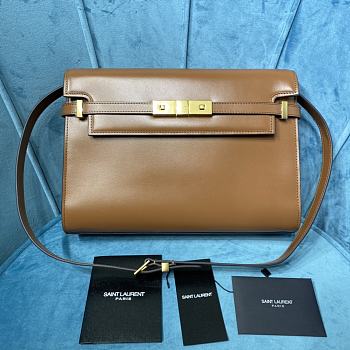 Bagsaaa YSL Medium Manhattan In Box Saint Laurent Brown - 29 x 20 x 7.5 CM