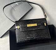 Bagsaaa YSL Manhattan Small In Shiny Crocodile-Embossed Leather Black - 24 x 17.5 x 6 CM - 1