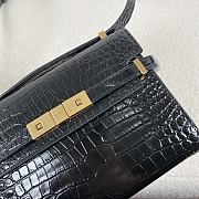 Bagsaaa YSL Manhattan Mini In Shiny Crocodile-Embossed Leather Black - 19 x 14 x 4 cm - 3