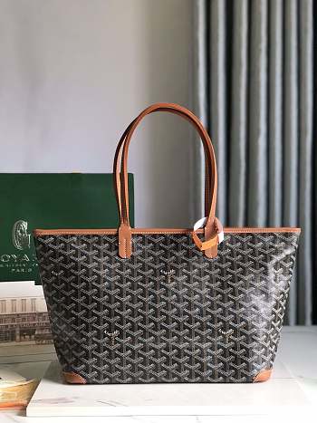 Bagsaaa Goyard Artois PM Bag Black & Tan - 25 x 14 x 30 cm