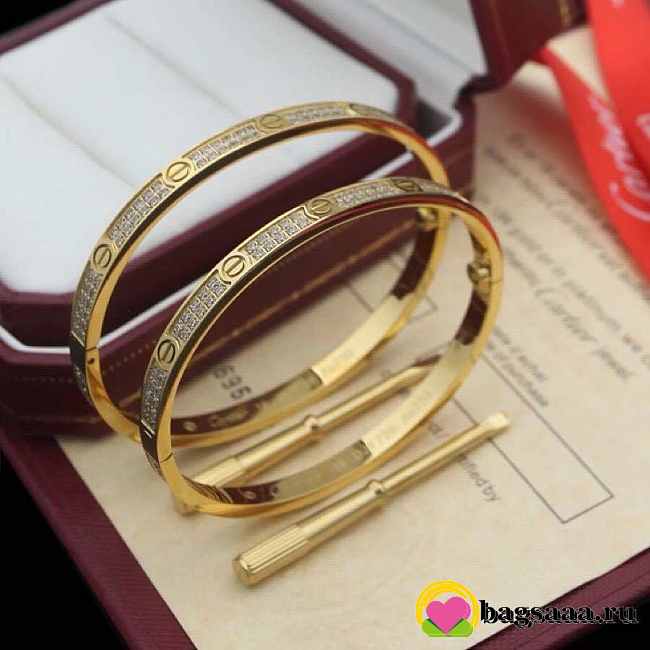 Bagsaaa Cartier Love Bracelet Small Model Paved Gold -  - 1