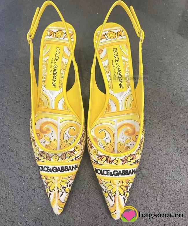 Bagsaaa D&G Yellow Slingback Pumps - 1