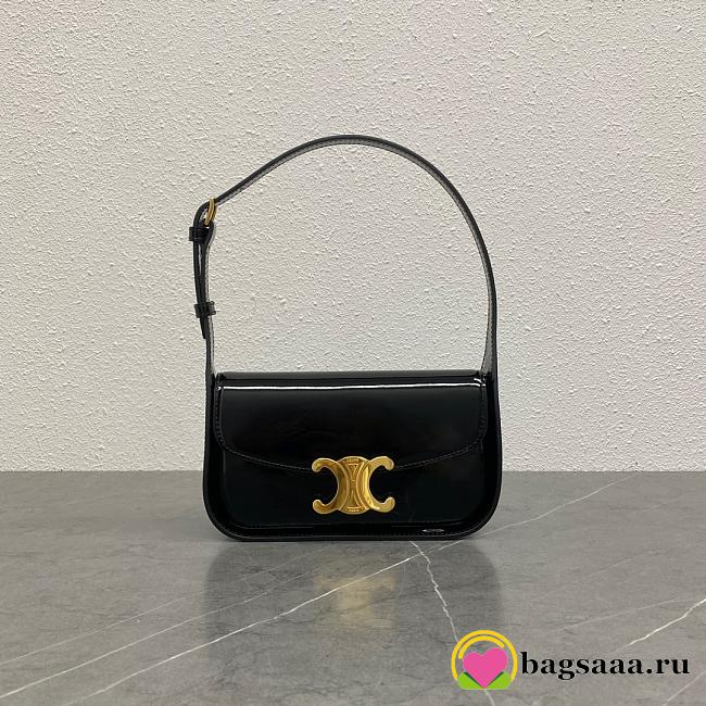 Bagsaaa Celine Shoulder Bag Terence In Patent Calfskin Black - 20.5 x 10.5 x 5 CM - 1