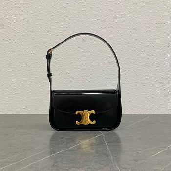 Bagsaaa Celine Shoulder Bag Terence In Patent Calfskin Black - 20.5 x 10.5 x 5 CM