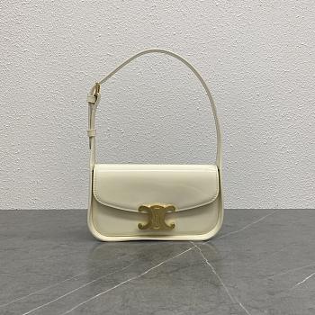 Bagsaaa Celine Shoulder Bag Terence In Patent Calfskin White - 20.5 x 10.5 x 5 CM