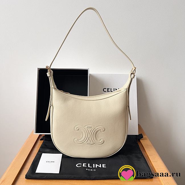 Bagsaaa Celine Small Heloïse Bag Cuir Triomphe In Supple Calfskin White - 19 x 22 x 5 CM - 1