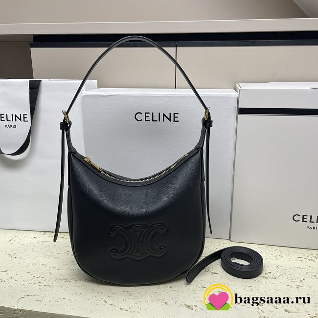 Bagsaaa Celine Small Heloïse Bag Cuir Triomphe In Supple Calfskin Black - 19 x 22 x 5 CM - 1