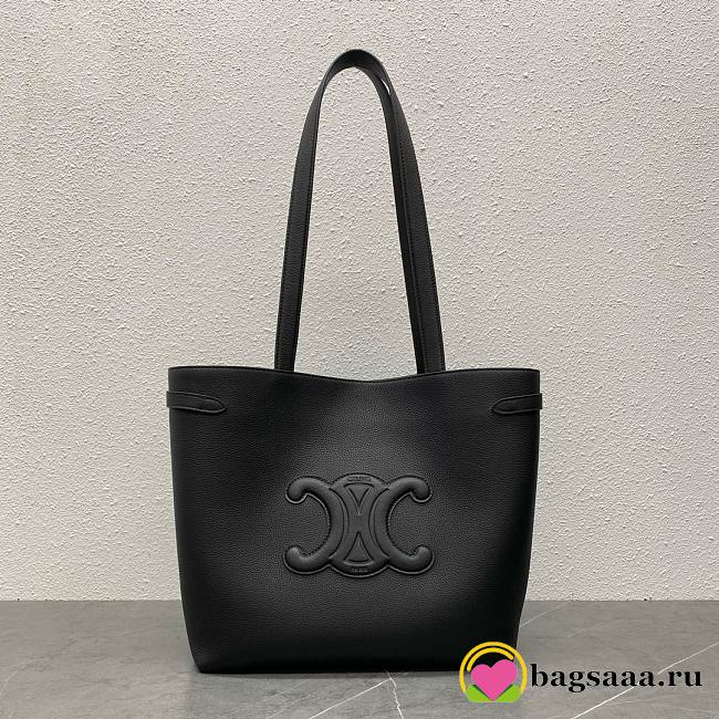 Bagsaaa Celine Medium Cabas Anais Cuir Triomphe In Grained Calfskin Black - 54 x 29.5 x 15 CM - 1