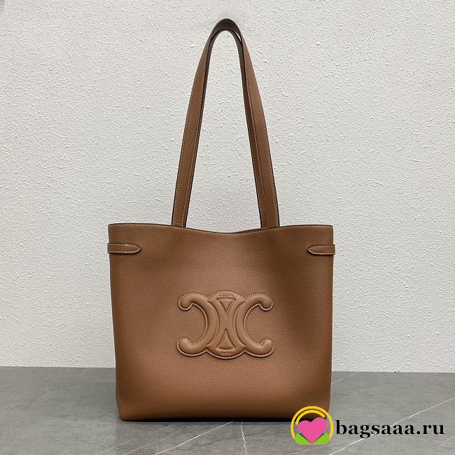 Bagsaaa Celine Medium Cabas Anais Cuir Triomphe In Grained Calfskin Brown - 54 x 29.5 x 15 CM - 1