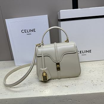 Bagsaaa Celine Mini 16 In Calfskin Off White - 18.5 X 15.5 X 9 CM