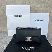 Bagsaaa Teen Celine Victoire Bag In Supple Calfskin Black & Silver - 23.5 X 14 X 8 CM - 1