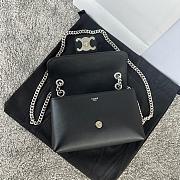 Bagsaaa Teen Celine Victoire Bag In Supple Calfskin Black & Silver - 23.5 X 14 X 8 CM - 2