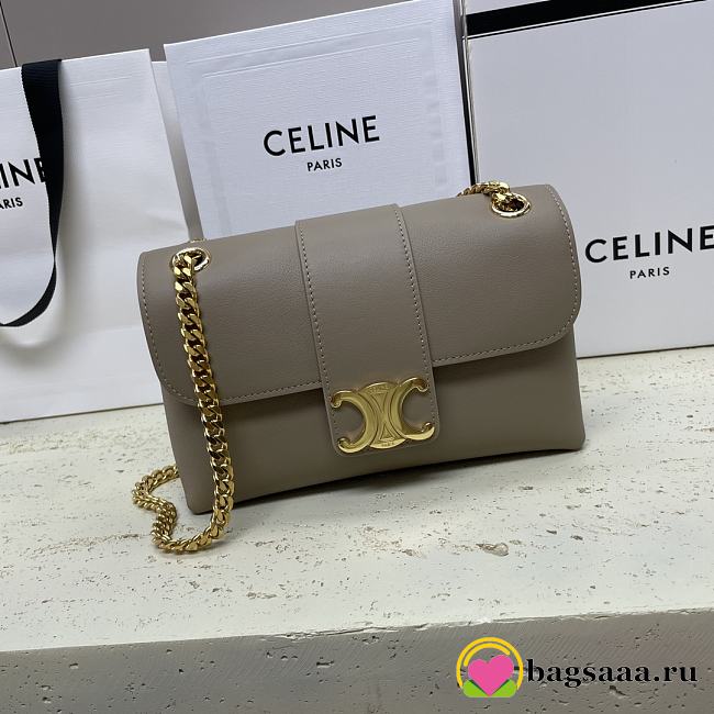 Bagsaaa Teen Celine Victoire Bag In Supple Calfskin Gray - 25 x 15 x 8 CM - 1