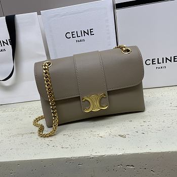 Bagsaaa Teen Celine Victoire Bag In Supple Calfskin Gray - 25 x 15 x 8 CM