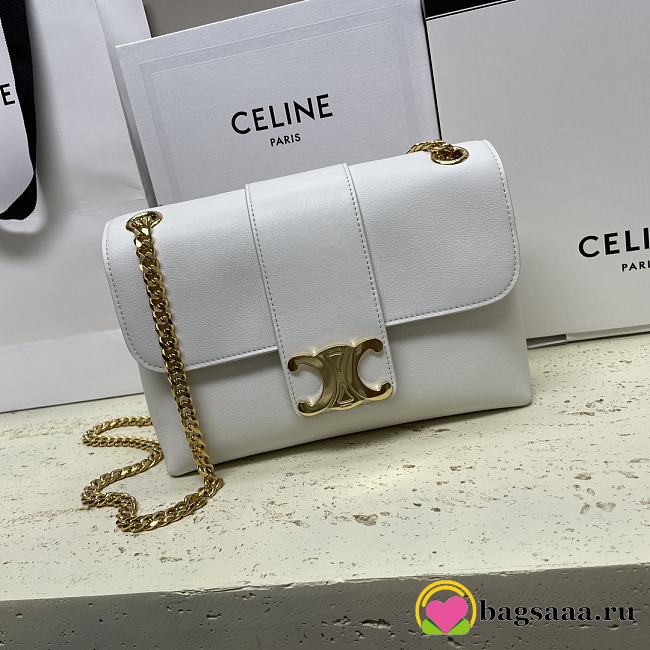 Bagsaaa Medium Celine Victoire Bag in Supple Calfskin White - 25 x 15 x 8 CM - 1