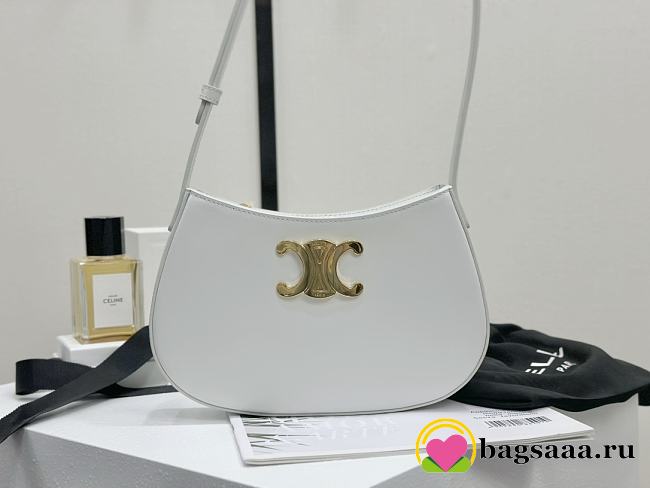 Bagsaaa Celine Medium Tilly Bag In Shiny Calfskin White & Gold - 22 X 13.5 X 4 CM - 1