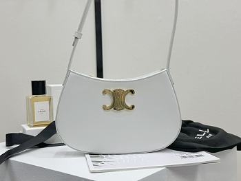 Bagsaaa Celine Medium Tilly Bag In Shiny Calfskin White & Gold - 22 X 13.5 X 4 CM