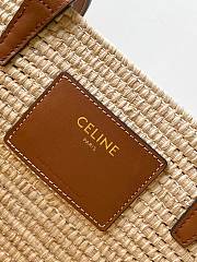 Bagsaaa Celine Classic Panier Small Braided Triomphe in Raffia & Calfskin - 42cm - 3