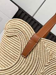 Bagsaaa Celine Classic Panier Small Braided Triomphe in Raffia & Calfskin - 42cm - 2