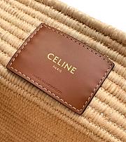 Bagsaaa Celine Classic Panier Medium Braided Triomphe in Raffia & Calfskin - 55cm - 4