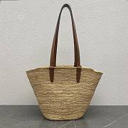 Bagsaaa Medium Supple Celine Classic Panier in Raffia and calfskin Brown - 22 x 30 x 14 CM - 3