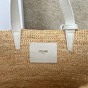 Bagsaaa Teen Supple Classic Panier In Raffia and calfskin white - 21.5 x 22 x 13 CM - 2