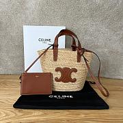 Bagsaaa Teen Supple Classic Panier In Raffia and calfskin brown - 21.5 x 22 x 13 CM - 1