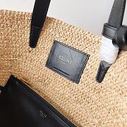 Bagsaaa Teen Supple Classic Panier In Raffia and calfskin black - 21.5 x 22 x 13 CM - 4