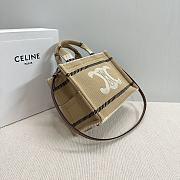 Bagsaaa Celine Small Cabas Thais In Black Striped Textile With Triomphe - 25.5 x 18.5 x 12 CM - 4