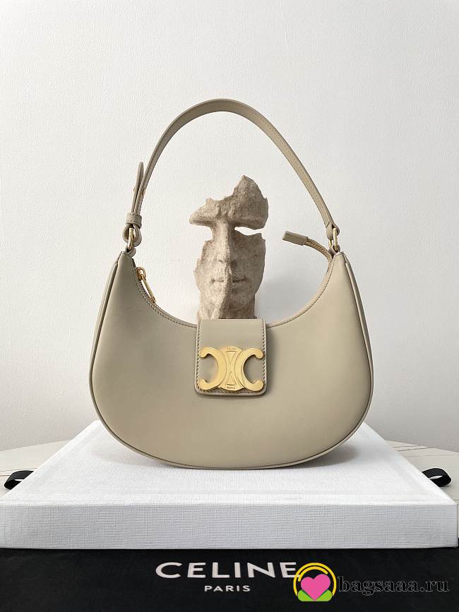 Bagsaaa Celine Medium Ava Triomphe Bag In Smooth Calfskin Beige - 24.5 x 17 x 9 CM - 1